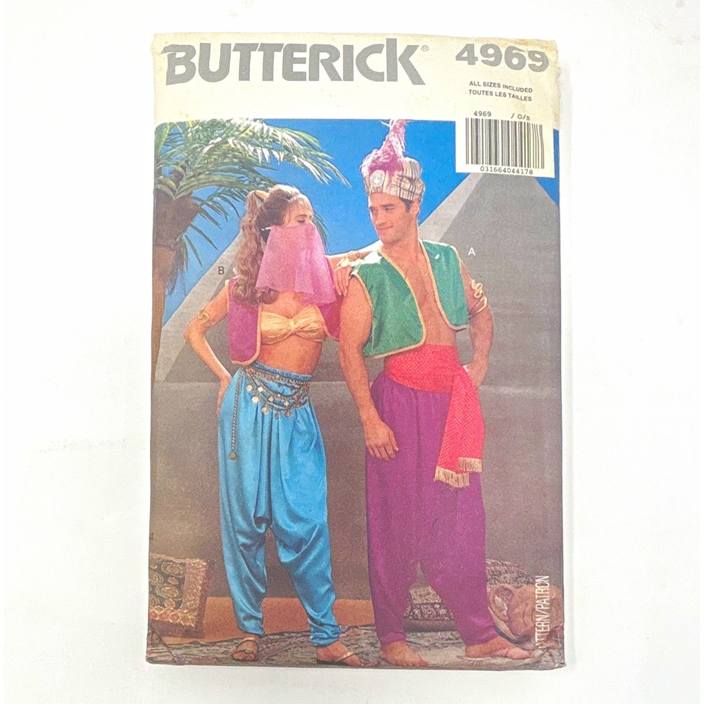 Butterick 4969 VTG 1990s Unisex Adult Costume Sewing Pattern XS-L Cut